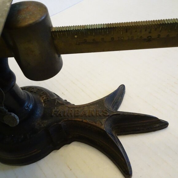 United States Postal Office Scale 4 lb. Limit Fairbanks  - Cast Iron & Brass - Picture 10 of 12